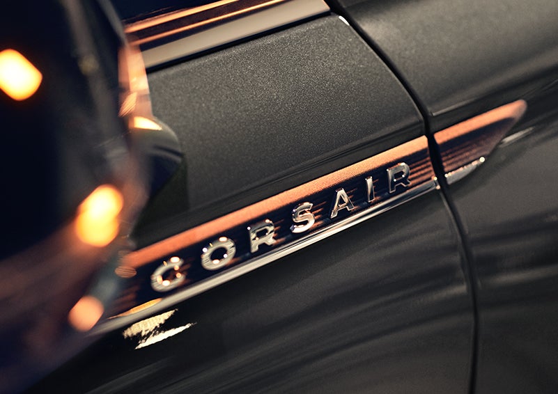 The stylish chrome badge reading “CORSAIR” is shown on the exterior of the vehicle. | Apple Lincoln Apple Valley in Apple Valley MN