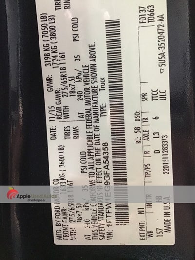 2016 Ford F-150 Lariat Nav