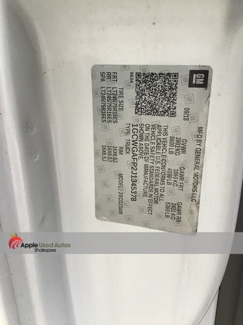 2018 Chevrolet Express 2500 Work Van Cargo