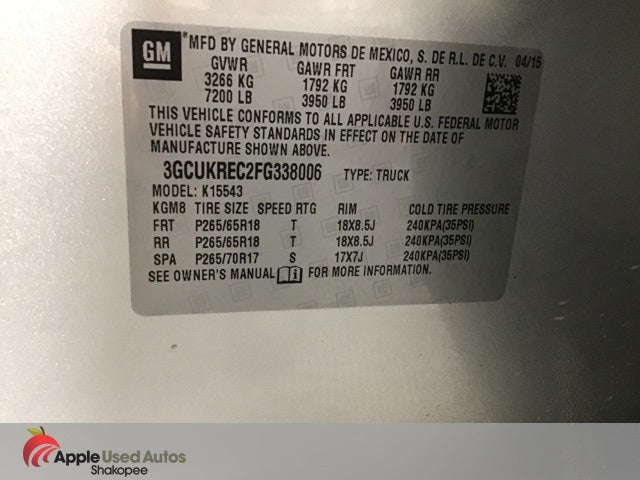 2015 Chevrolet Silverado 1500 LT LT2