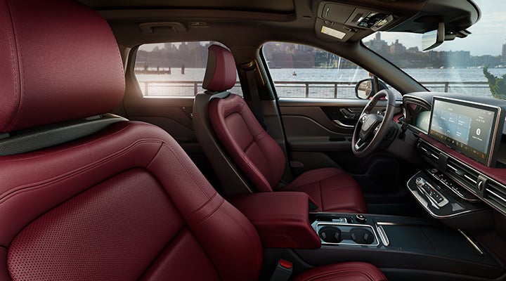 The available Perfect Position front seats in the 2024 Lincoln Corsair® SUV are shown. | Apple Lincoln Apple Valley in Apple Valley MN