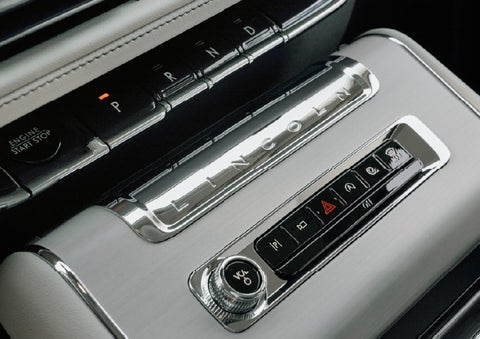 The piano key gear selector of a 2027 Lincoln Aviator® Back Label™ SUV. | Apple Lincoln Apple Valley in Apple Valley MN