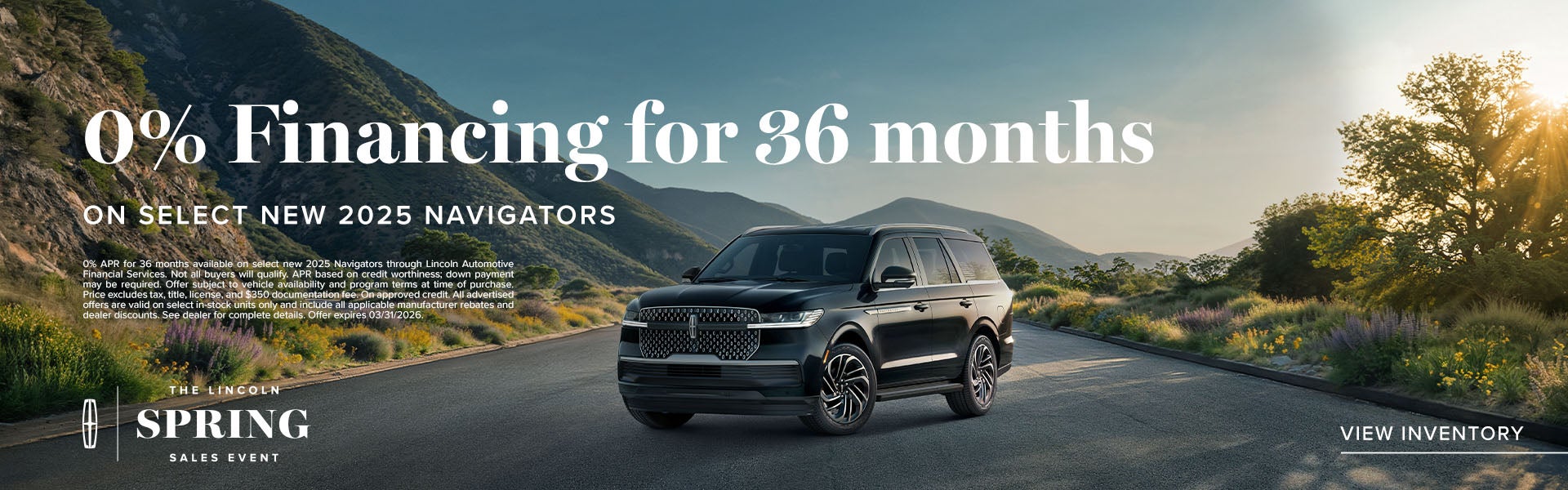0% APR for 36 on Navigator 