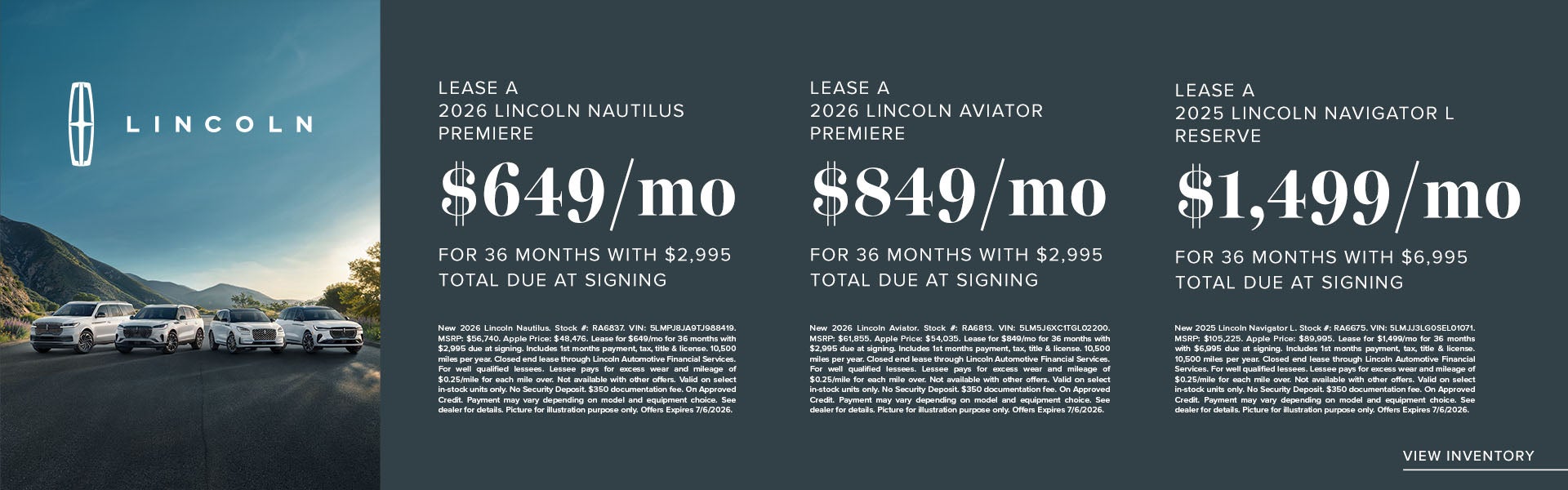 Apple Valley Lincoln Lease Offers