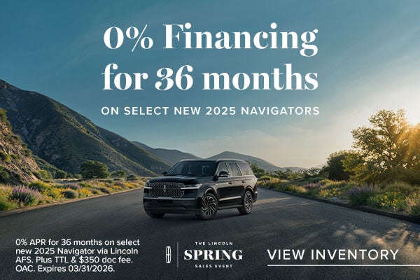 0% APR for 36 on Navigator 